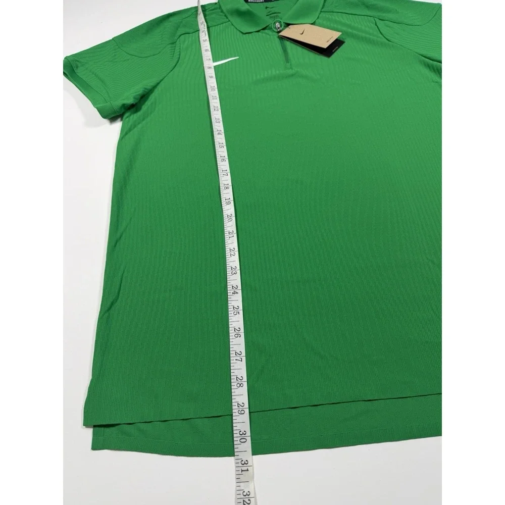 NikeCourt Dri-FIT ADV Textured Tennis Polo Mens LT Green Slim HQ0792-310 NWT